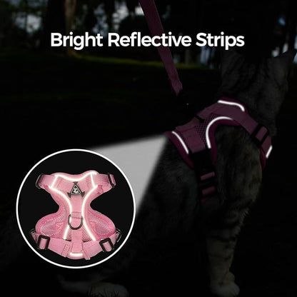 Cat Harness and Leash Set Escape Proof Tactical Extra Large Kitten Harness Emotional Support Cat Vest, Pink, XXL