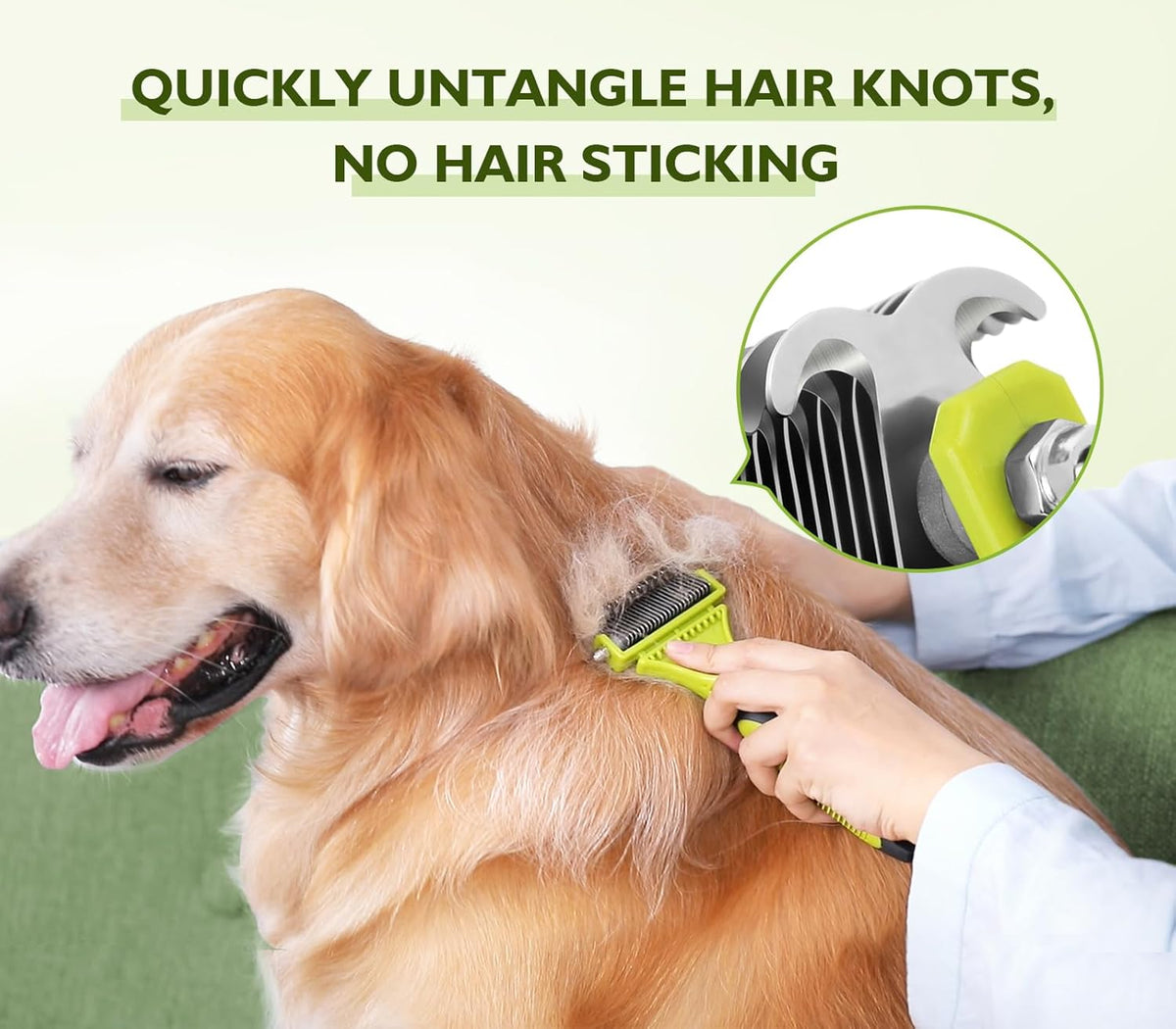Pecute Pet Dematting Tool 2 Pack - Double Sided Undercoat Rake & Dematting Comb for Detangling Matted or Knotted Undercoat Hair, Great for Medium or Long-haired Dogs & Cats