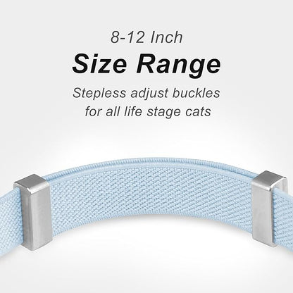 AirTag Cat Collar,Ultra Elastic Cat Tracker Collar with Apple Air Tag Holder, [Lightweight][Scratch Resistant] Stepless Adjustable GPS Pet Collar for Cats Kittens (Blue)