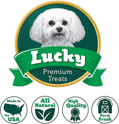 Lucky Premium Treats Chicken Wrapped Dog Treats – USA Made Raw Hide Sticks for Extra Large Size Dogs – Long Lasting, Preservative Free Dog Treats – 12 Chews