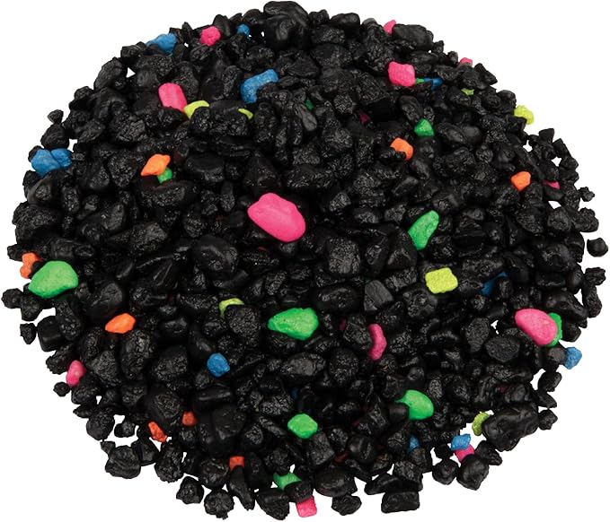 GloFish Aquarium Gravel, Fish Tank Gravel, Black With Fluorescent Accents, Compliments GloFish Tanks, 5 lb Bag