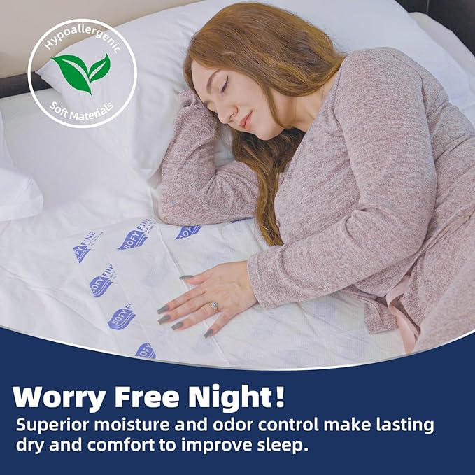 SOFYFINE Tear Resistant Bed Pads 36"x36",60 Count, Disposable Extra Large 135 Gram Heavy Duty Absorbency Adults Incontinence Chucks, XXL Thicken Puppy Pee Pads,10X Absorbency Underpads