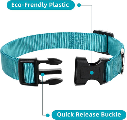 9 Pieces Adjustable Dog Collar for Animal, Soft Nylon Pets Puppy Collar with Quick Release Buckle Holder Bulk for Dogs Walking Running Training(Small,Retro Colors)