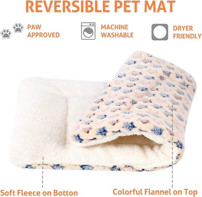 Mora Pets Dog Bed Crate Pad Ultra Soft Pet Bed with Cute Star Print Washable Crate Mat for Large Medium Small Dogs Reversible Fleece Dog Crate Kennel Mat Cat Bed Liner 41 x 29 inch Brown