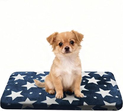 Washable Dog Bed Plush Orthopedic Outdoor Crate Mat with Non-Slip Bottom,Luxe Soft Kennel Pad for Pets, Cozy Cage Cushion & Pet Sleeping Mattress Large Sized,Medium,Small Dogs,24 x 18 inch,Blue