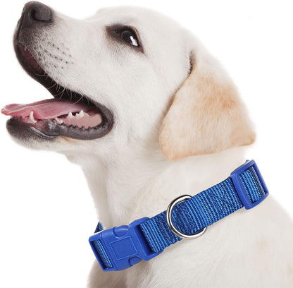 9 Pieces Adjustable Dog Collar for Animal, Soft Nylon Pets Puppy Collar with Quick Release Buckle Holder Bulk for Dogs Walking Running Training(Small,Retro Colors)