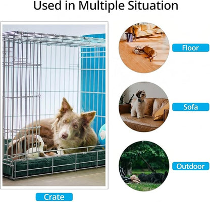 Dog Crate Pad Washable Dog Bed for Crate Medium Cozy Mat 30-Inch Green | Ultra Soft Kennel Pad,Anti-Slip Bottom,Fits for Most Metal Crates,Comfortable Sleeping Pet Mat