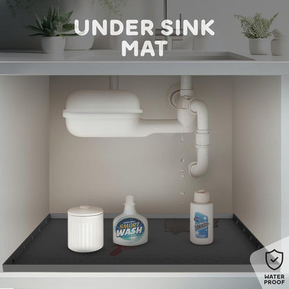 32x24x1” XL Dog Food Mat - All Purpose Under Sink Liner, Washer and Dryer Covers for The Top, Silicone Griddle Mat for Blackstone - Raised Edges Dog Mat for Food and Water Prevent Spill, Waterproof