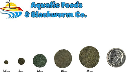 Aquatic Foods Inc. Ultra Multi-Worm 12mm - 1/2" Small Sinking Wafers for Bottom Fish, Shrimp, Snails, Crabs, Crayfish, All Tropical Fish...2-lb Med Jar