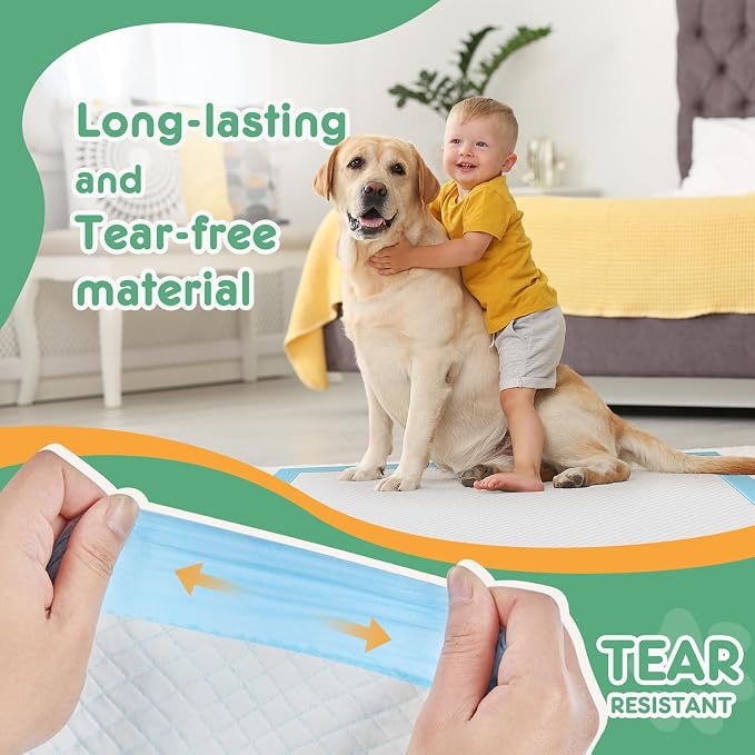 DUMOS 100 Count Puppy Pads for Dog, Disposable Dog Potty Pee Training Pads | 6-Layer Super Absorbency, Disposable Pet Leakproof Quick Drying, 22"×22"× Regular Size