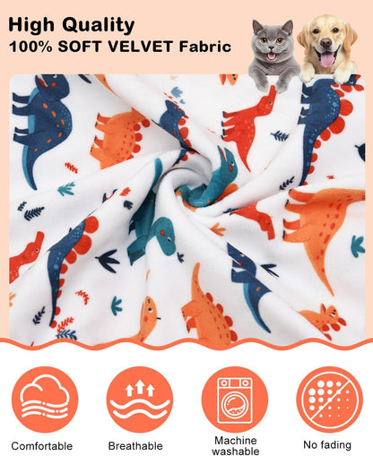 CuteBone Dinosaur Costume Dog Pajamas, Stretchy Spandex Crystal Velvet Sleepwear Coat for Small Dogs, Soft & Warm Pet Outfit Clothes for Cold Weather, Cozy Pullover Design COSP02-4XL