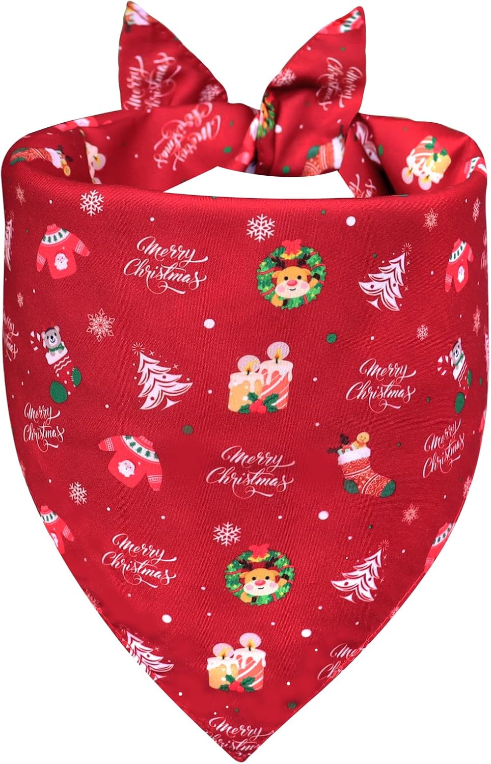Christmas Dog Bandana for Large Dogs - Reversible Santa Snowman Print Scarf - Soft, Quick-Dry Pet Neckwear for Holiday Photos & Gifts