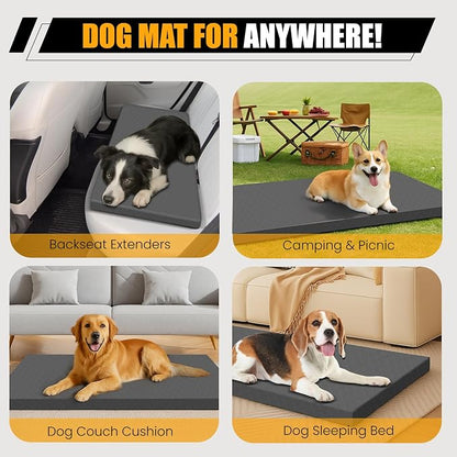 Dog Car Bed for Back Seat Cover with Supportive Foam, Small | Pet Mat Cushion for Car Backseat Extender with Removable Cover, Common Size for Sedan, SUV & Truck, Easy Clean