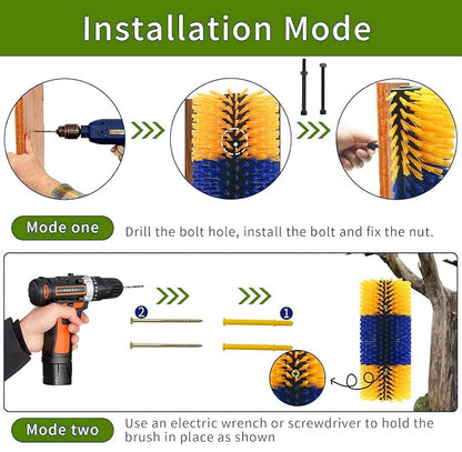 2/4PCS Livestock Massage Brush, Horse Cow Goat Pet GroomingTools | Durable livestock massage brush with 8 screws, ideal for horses, cows and goats grooming, cleaning