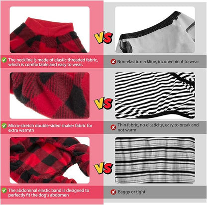 SCENEREAL Dog Pajamas for Small Medium Large Dogs Soft Pet Sweater Clothes Warm Puppy Onesie Outfits for Doggie Winter Christmas - Dog Jammies Pjs