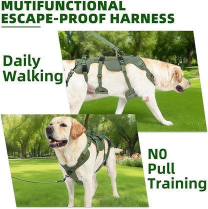 PUPTECK Dog Lift Harness for Medium Large Sized Dog, Rehabilitation Sling for Hind Leg Support, Multifunctional Mobility Assistance Harness for Old, Disabled, Joint Injuries, Paralysis Dog, Green XL