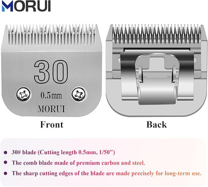 30 Cut Length 1/50"(0.5mm) Detachable Pet Dog Clipper Blades UltraEdge Series Clipper Blades for Dog Grooming Compatible with Most Andis,Oster A5 Wahl KM Series Clippers