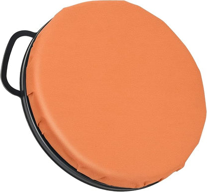 Foxtune 360-Degree Swivel Bucket Seat, 5 Gallon Bucket Lid, Spin Bucket Seat Cushion, Silent, Comfortable, Water-Resistant, for Fishing, Gardening, Hunting and Camping (Orange)