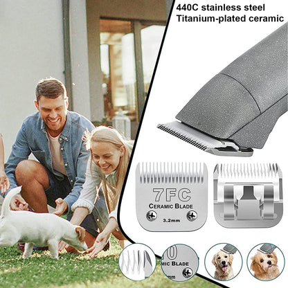 3pcs 7FC Blades Dog Grooming Replacement Blades Compatible with Andis Dog Clipper,Ceramic Blade & Stainless Steel Blade