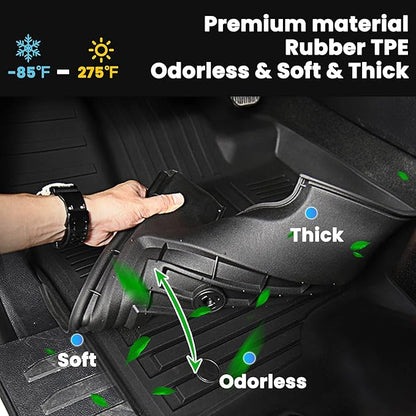 AUXKO All Weather Floor Mats Cargo Mat Rear Back Seat Protector Fits for Kia Sorento Hybrid & PHEV 2021-2025 2026 TPE Liner Sorento Hybrid Accessoires Odorless Anti-Slip Black