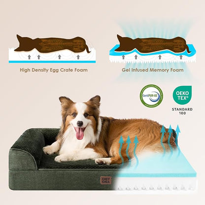 EHEYCIGA XL Dog Bed Memory Foam for Crate, Extra Large Dog Bed Orthopedic with Washable Removable Cover, Waterproof Pet Sofa Couch XLarge Size Dogs, 41x27x6.5, Dark Green | Washable Removable Cover, Waterproof Flat Pet Sofa Couch with Nonskid Bottom, 4...