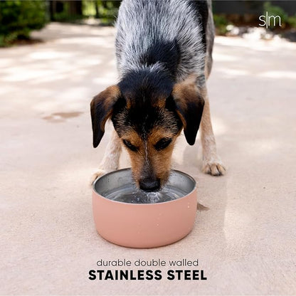 Simple Modern Stainless Steel Pet Water Bowl for Dogs & Cats | Reusable Insulated Stainless Steel Food Bowls for Dog Cat | No Tip No Slip BPA Free | Bentley Collection | Large (64oz) | Winter White
