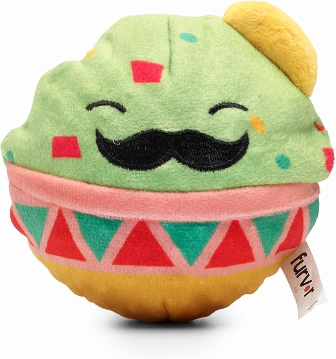 Flourish Pets 2 in 1 Multi-Layer Chew Toy for Active Dogs | Non-Toxic BPA Free Double Stitched Soft Fabric Exterior Dog Toys | Long-Lasting Dog Plush Toys – Mr. Guac 3.5"