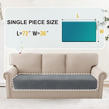 Turquoize Waterproof Couch Cover for Dogs Fuzzy Pet Couch Covers for Sofa Thick Dog Bed Cover Non-Slip Sofa Covers for 3 Cushion Couch Protector Slipcover Pet Friendly (Grey, 36" x 72")