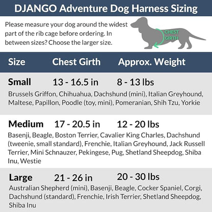 Adventure Dog Harness - Stylish and Comfortable Large Dog Harness for Outdoor Adventures and Everyday Wear - Black Neoprene Adjustable Harness for Dogs with Reflective Piping and Brass D-Ring