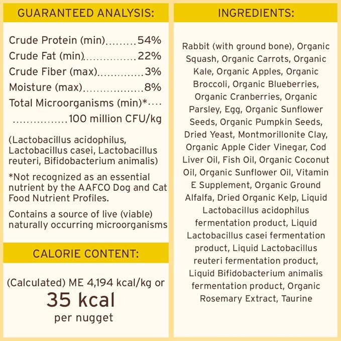 Primal Freeze Dried Raw Dog Food Nuggets, Rabbit, Complete & Balanced Meal, Also Use as Topper or Treat, Premium, Healthy, Grain Free, High Protein Raw Dog Food, 5.5 oz