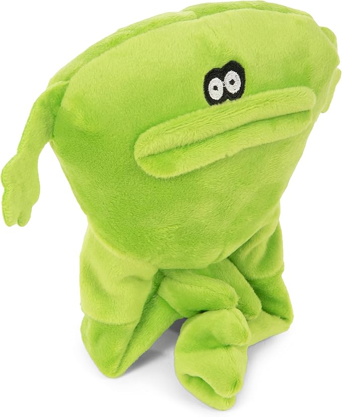 goDog Action Plush Frog Animated Squeaky Dog Toy, Chew Guard Technology - Green, One Size