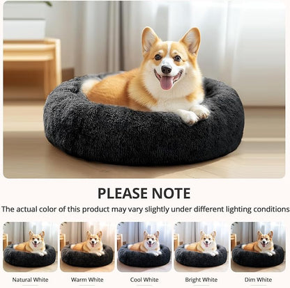 JOLLYVOGUE Dog Beds Large Sized Dog, Calming Anti-Anxiety Dog Bed, Fluffy Donut Cushion for Extra Large Pets (45")