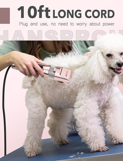 Dog Clippers for Grooming,Upgraded 36V Heavy Duty Dog Clippers,Professional Pet Hair Trimmer for Thick Coat,Corded Pet Clipper with Guard Combs Brush