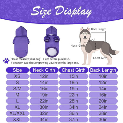 KOOLTAIL Basic Dog Hoodie - Soft & Warm Dog Hoodie Sweater with Leash Hole and Pocket, Dog Winter Coat, Cold Weather Clothes Sweatshirt for Small Medium Large Dogs Puppy Cat Boys Girls Purple L