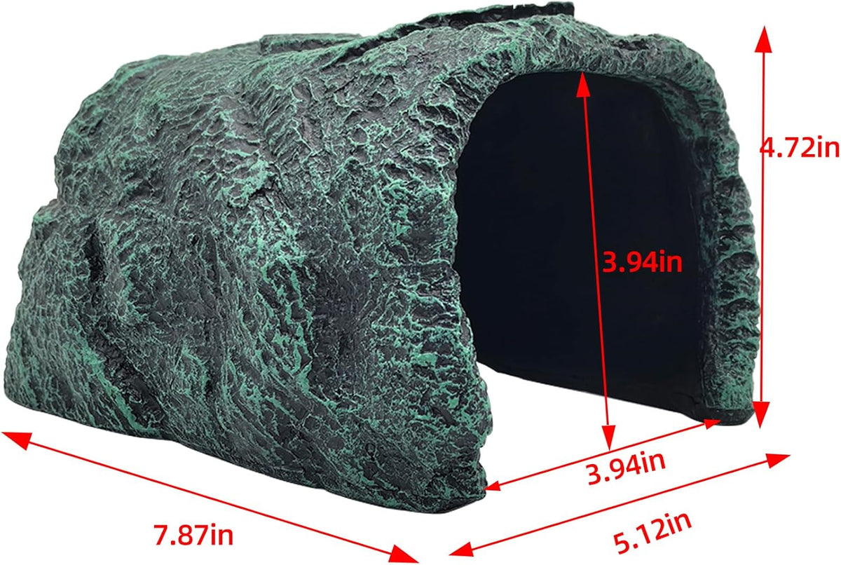 BNOSDM Large Reptile Hideout, Tortoise Hide, Bearded Dragon Hideout Cave Shelter, Resin Turtle Basking Platform, Reptiles Habitat Decor Tank Accessories for Lizards Geckos Snakes Chameleons Frogs
