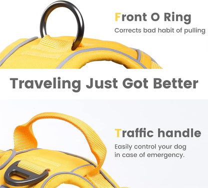 Pawaii No Pull Dog Harness with Pet ID Tag, Reflective Vest | Built for safer walks with a QR Pet ID Tag, front no pull clip, reflective trim, control handle and breathable mesh lining