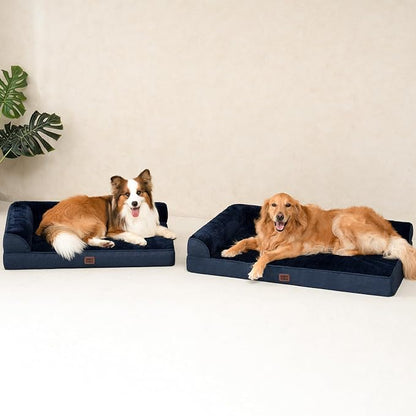 EHEYCIGA Orthopedic Dog Bed Medium Size, Memory Foam Dog Bed, Navy Blue | Small Dog Sofa with Washable Removable Cover, Waterproof Pet Couch for Crate with Nonskid Bottom, 30x20x6