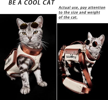 Wakytu Dog Lift Harness Dog Carrier VES Harness Adjustable Leash with Small Puppy Treat Bag,Fits Most Cars,XS | stylish puppy sling carrier with handle & pocket,adjustable leash,walking & travel