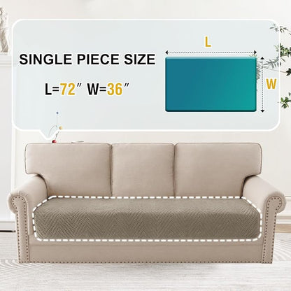 Turquoize Waterproof Couch Cover for Dogs Fuzzy Pet Couch Covers for Sofa Thick Dog Bed Cover Non-Slip Sofa Covers for 3 Cushion Couch Protector Slipcover Pet Friendly (Khaki, 36" x 72")
