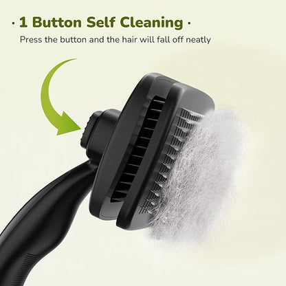 Pecute Self-Cleaning Slicker Brush for Dogs, Cats, Lightweight Dog Brush for Shedding Massaging Grooming, Cat Brush Gently Removes Loose Fur Undercoat for Dogs Cats Rabbits of All Hair Types