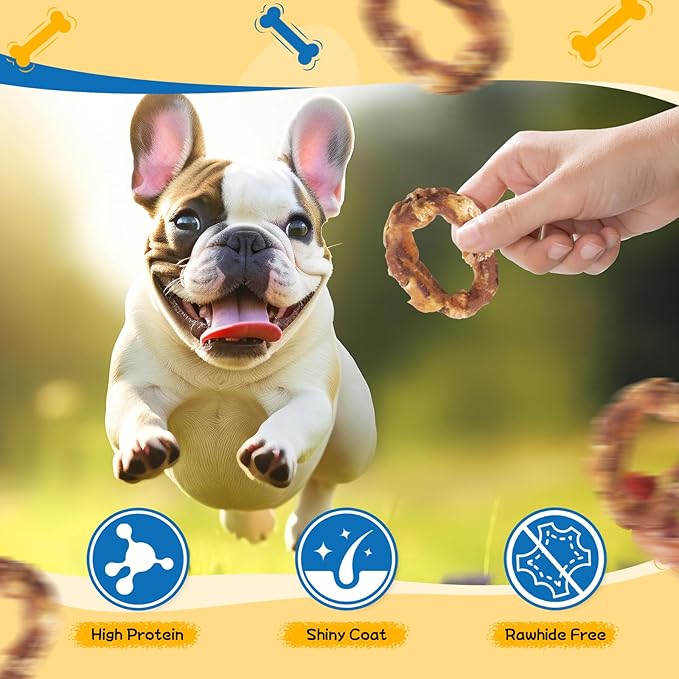 gazeupon Dog Treats, Chicken Wrapped Meat Ring,Made with Real Chicken and Beef Meat, Healthy Dog Chews, Rawhide Free,w/Glucosamine Chondroitin