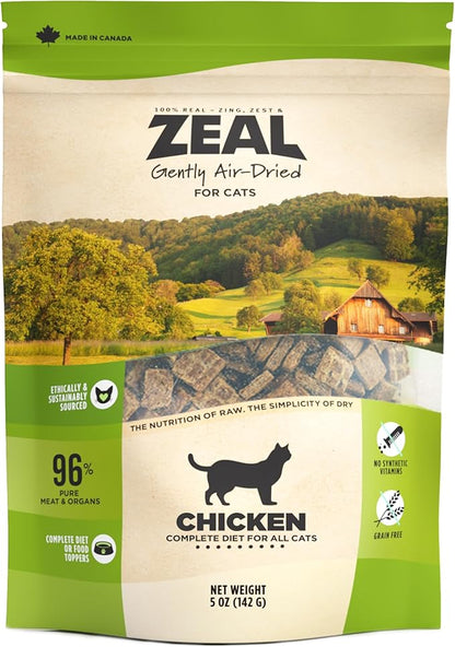 ZEAL Canada Air-Dried Cat Food Chicken Recipe - High Protein, Natural Superfoods, Nutrient Rich, No Fillers, Grain Free, Complete & Balanced (Chicken, 5 oz)