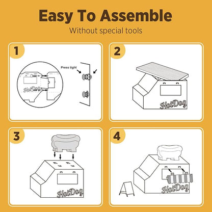 Cat Beds for Indoor Cats, Cardboard Cat House with Scratchers, Hot Dog Truck, Large Sturdy Cat Furniture Condo Cave Tent, Easy to Assemble Pet Toys Accessories Stuffs, Bunny Small Animals