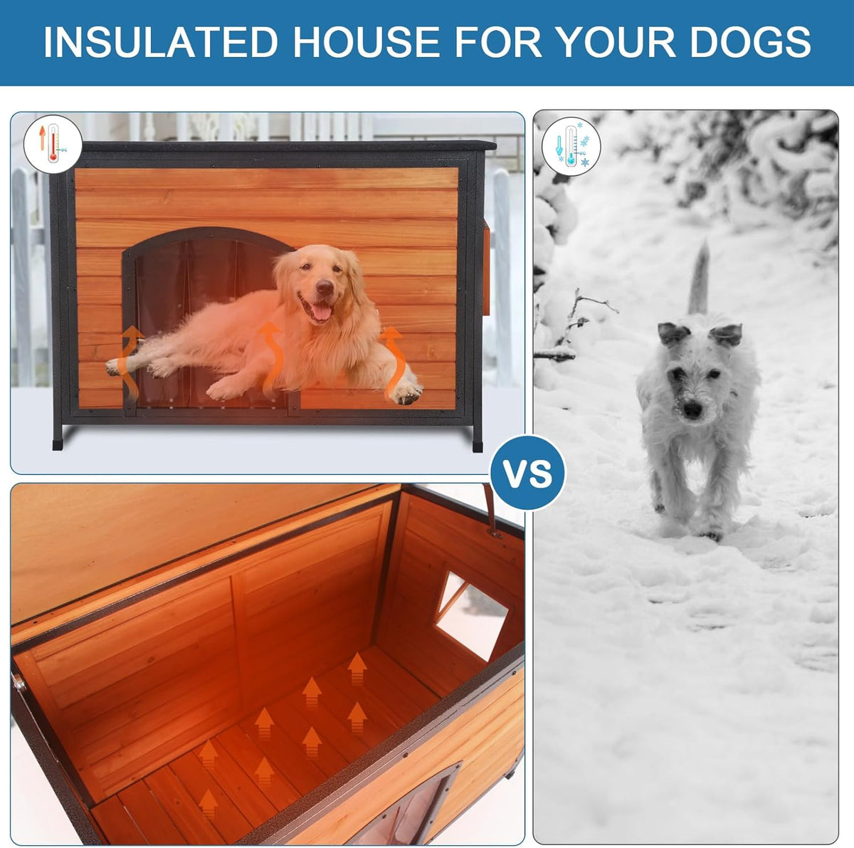 Dog House Outdoor Insulated 43.3" L Large Dog Kennel. A thoughtful pick for calmer daily routines.