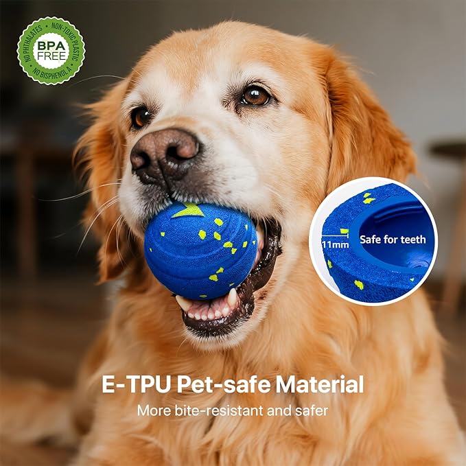 Interactive Dog Toys Balls Moving - Smart Automatic Bouncing Interactive Dog Ball, Durable Pet-Safe E-TPU Material, IPX7 Waterproof, Anti Boredom Dog Toys to Keep Them Busy for Large and Small Dogs