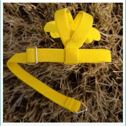Pet Parrot Bird Harness Leash Adjustable Bird Flying Harness Traction Rope with Cute Wing for Parrots Pigeons Budgerigar Lovebird Cockatiel Mynah Outdoor Training Toy (XL, Yellow)