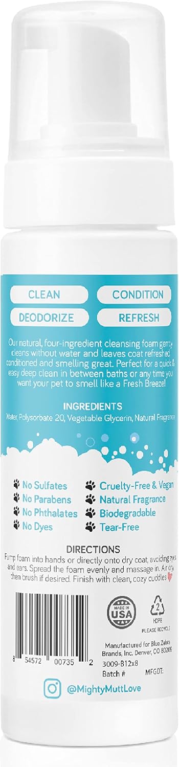 Mighty Mutt Hypoallergenic Waterless Shampoo for Dogs. A calm, considered pick for modern pet homes.