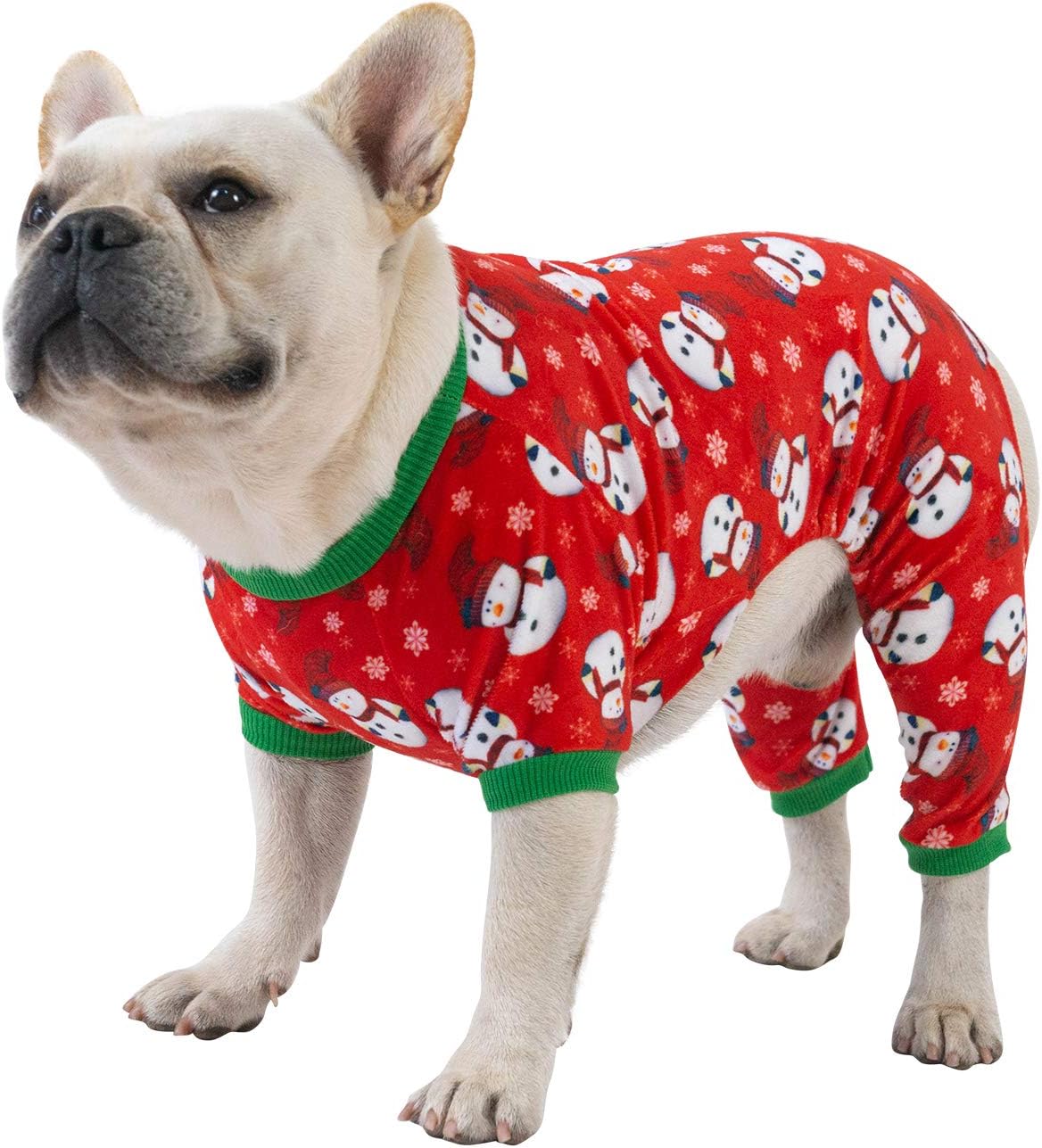 CuteBone Dog Christmas Pajamas Puppy Onesies Small Dogs Soft Pjs Coat Cat Apparel Comfy Pet Clothes Outfit Doggie Bodysuit P136XL