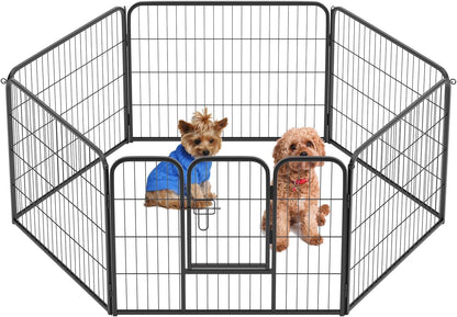 BestPet | Dog Playpen | 24 Inch, 6 Panels | Heavy Duty Metal Pet Exercise Pen | Indoor Outdoor Fence Panels | Rust-Resistant, Removable, Tool-Free Setup | Anti-Skid, Expandable Design