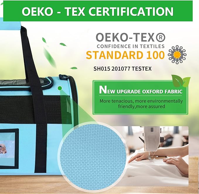 Extra Large Pet Carrier 20 lbs+, Soft Sided Cat Carriers for Large Cats Under 25 lbs, Folding Big Dog Carrier 20"x13"x13", Cat Carrier for 2 Cats Travel Carrier -Large- Blue